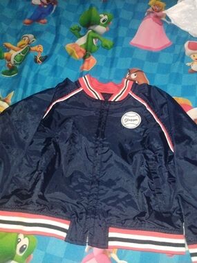 Kids Navy & Pink Contrast-Trim Jean-Style Jacket